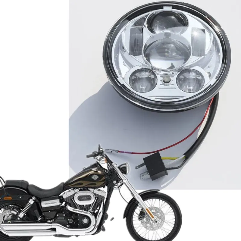 For Harley Dyna Sportster XL Softail FXSTC FLSTS FXDWG FLSTSB XG Motorcycle Acsessories 5.75'' Projector LED Headlight Lamp