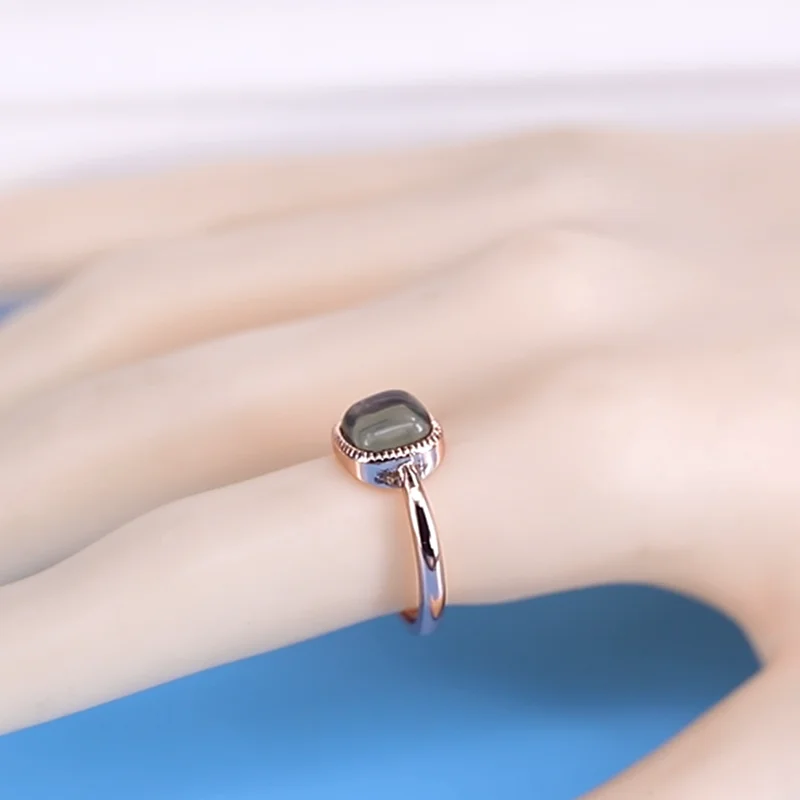 VENTFILLE 925 Sterling Silver Forefinger Ring For Women Square Hetian Jade Retro Jewerly Girl Birthday Gift Dropshipping image 6