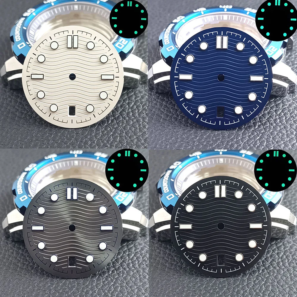 

Циферблат часов с одним календарем диаметром 31,6 мм, зеленый светящийся циферблат для NH 35 NH36, аксессуары для часового механизма
