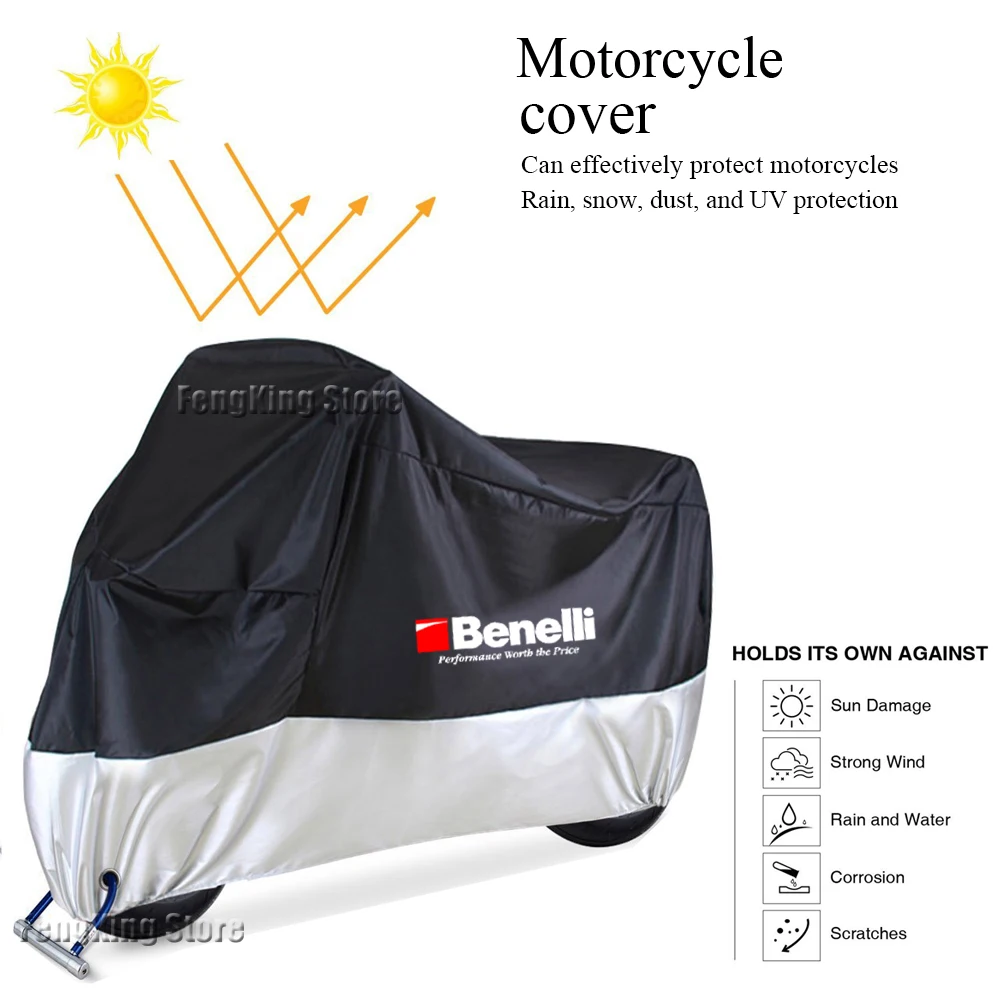 

For Benelli TRK 502X Leoncino 500 BJ500 Motorcycle Cover Waterproof Outdoor Motorbike Rain Dustproof Snow Sun UV Protector