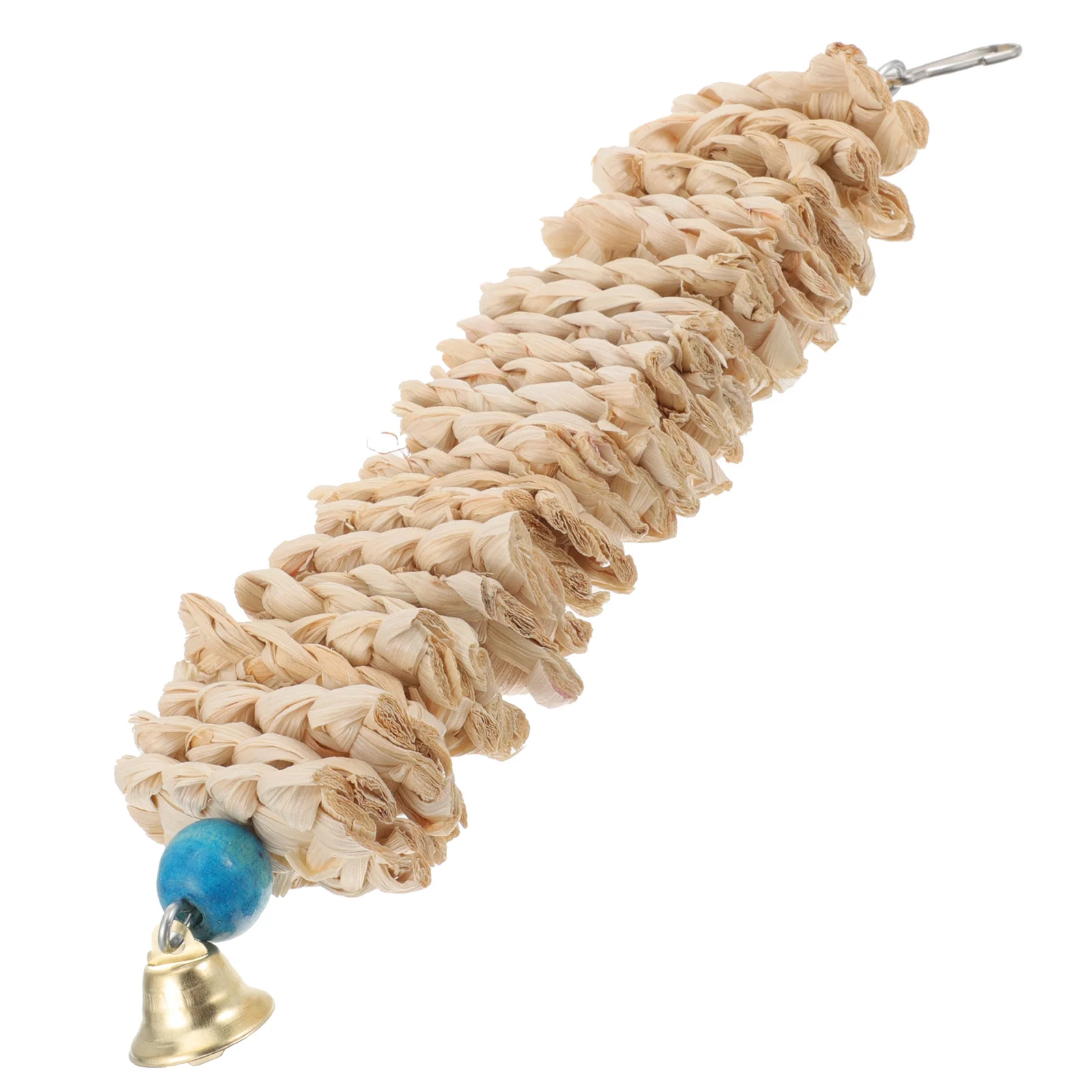 

Natural Corn Husk Chewing Biting Suspended Parrot Cage Plaything for Large Bird Climbing Exercise and Relaxing Fun