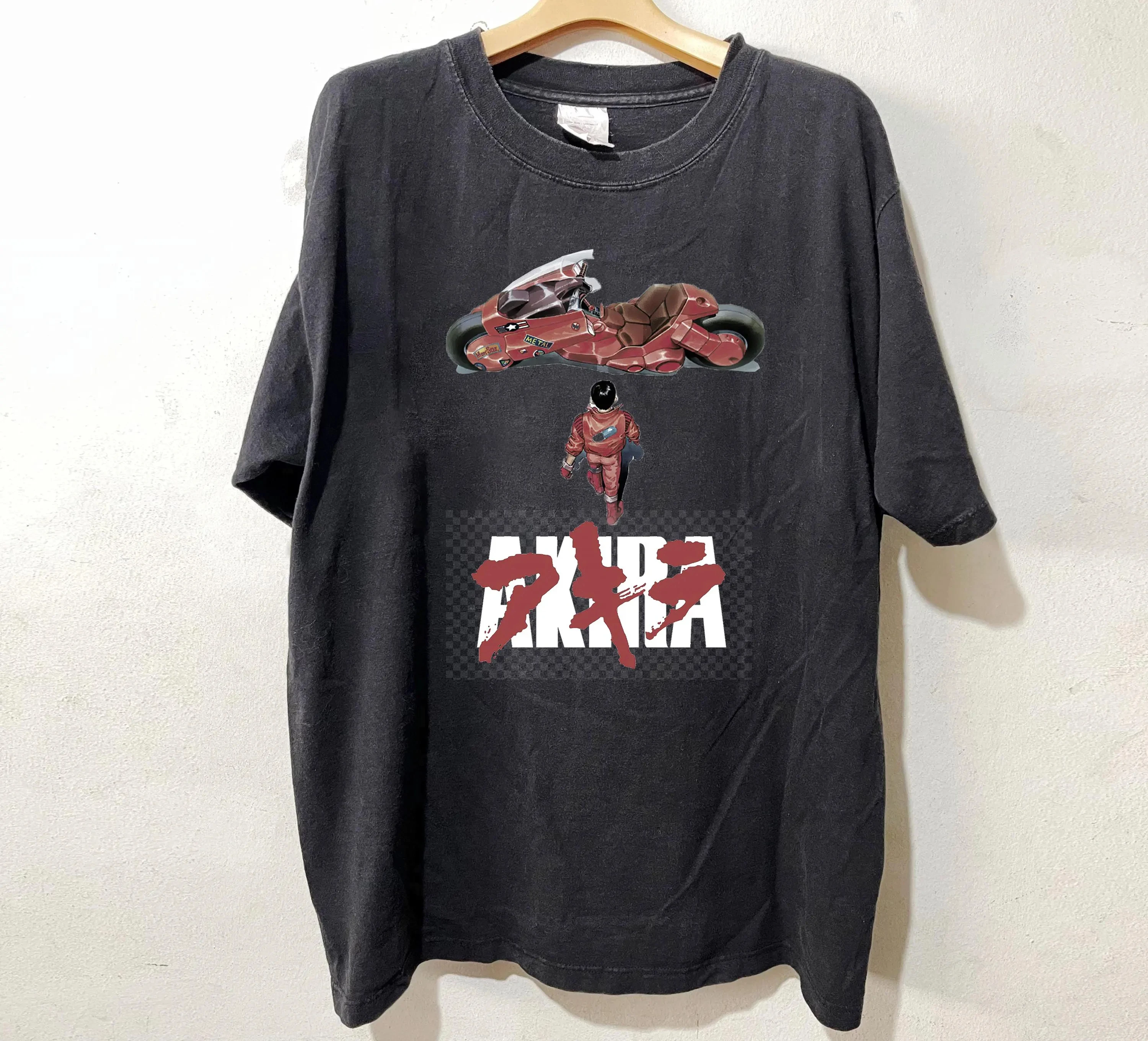Akira Anime T-Shirt, New Tokyo Cyberpunk Kaneda Fahrrad Retro Unisex T-Shirt mit bedrucktem Muster für den Alltag, lässig, kurze Ärmel