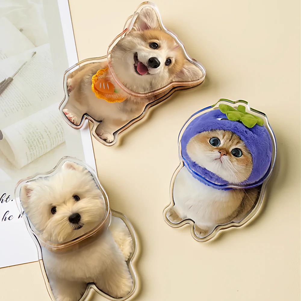 Picture 5: DIY pet head rotating fridge magnet, personalized custom acrylic photo, home decor with cat and dog patterns, a gift for friends