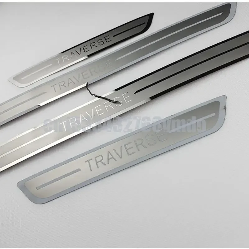 Door Sill Strip For Chevrolet TRAVERSE Stainless Steel Scuff Plate Pedal Cover Car Styling Stickers Auto Accessories 4 Pcs