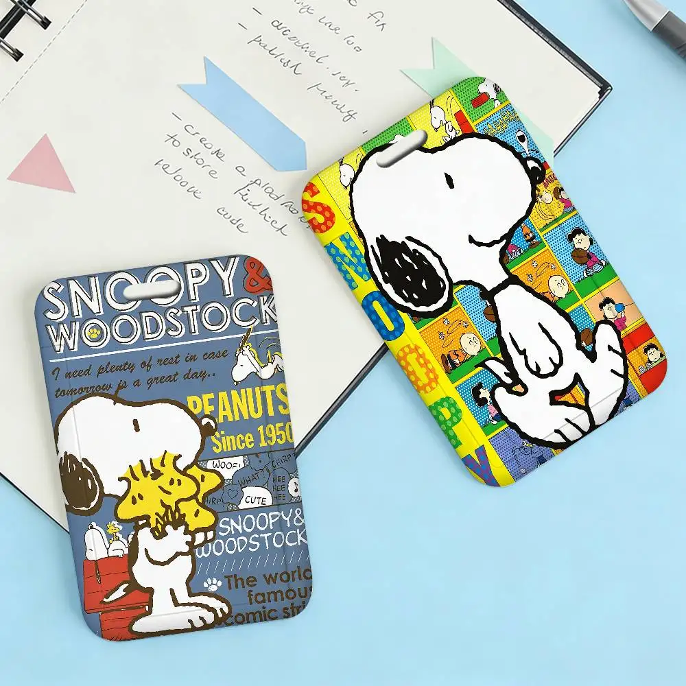 Cartoon S-Snoopys Unisex Work ID Card Holder Lanyard Badge Holders Business Exhibit School Strap Neck Hang