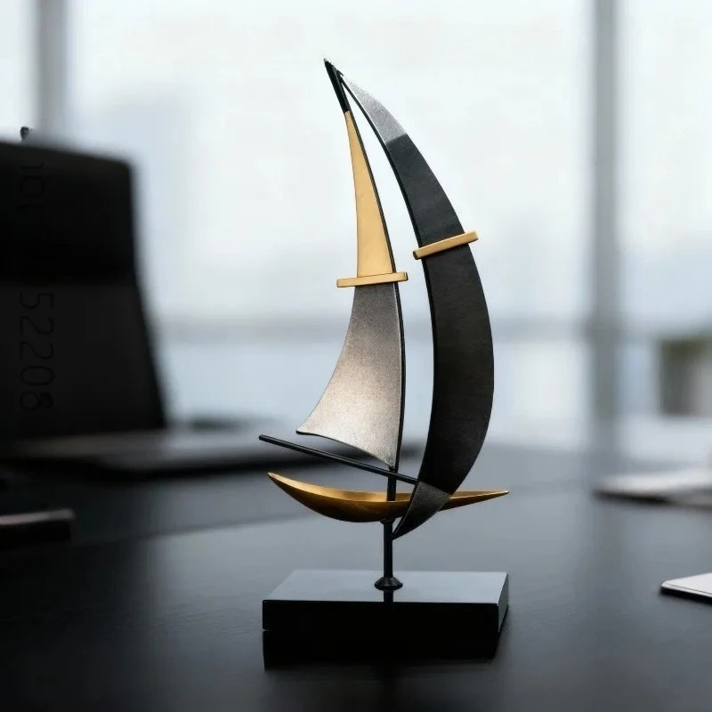 Italian minimalist art ornament smooth sailing wrought iron sailboat living room gift