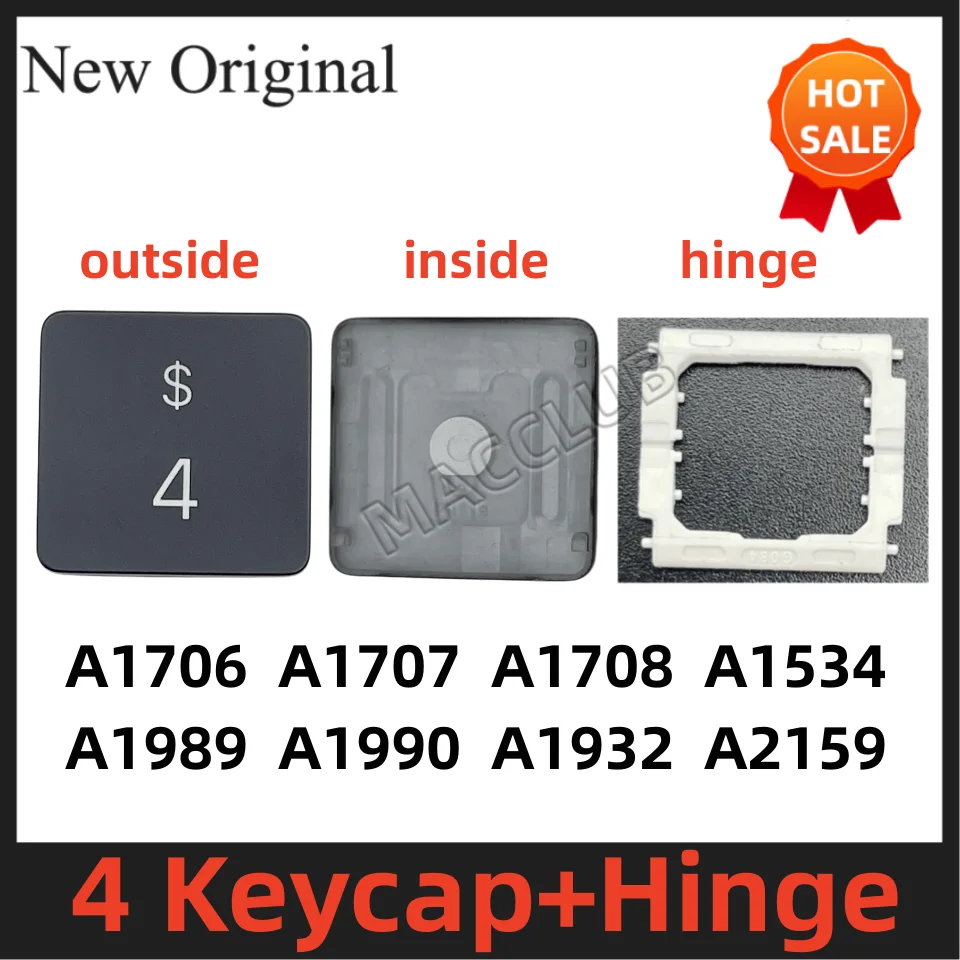 

4 Numeric key cap for MacBook Pro Retina A1708 A1706 A1707 A1989 A1990 A1534 A2159 A1534 Keyboard Case Key Cap keys with hinge