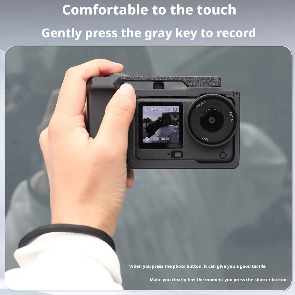 مجموعة تصوير شارع قفص أرنب لـ DJI Osmo Action 6 Vlog قبضة مقبض حامل إطار كاميرا الحركة جبل ملحق #3