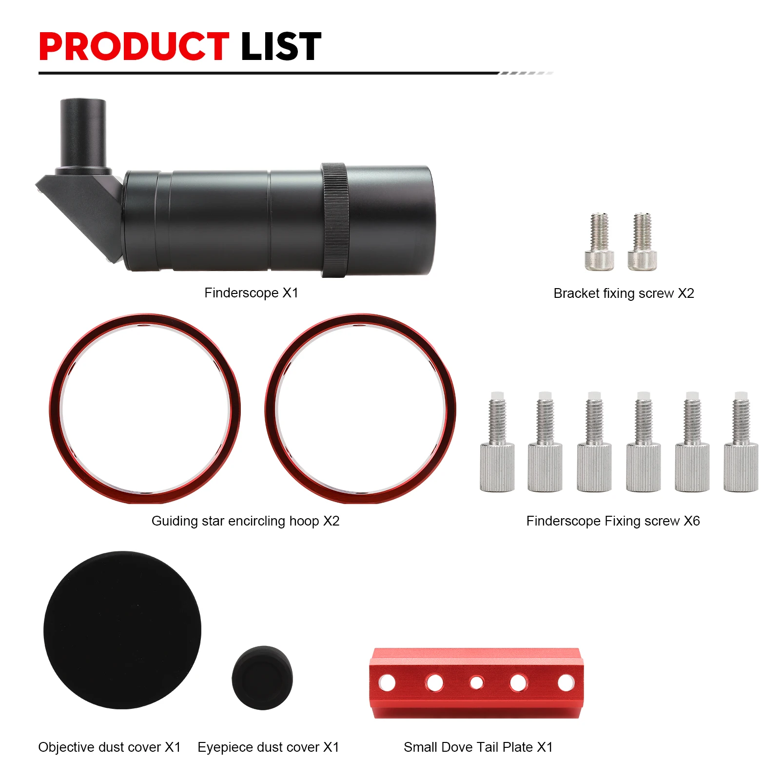 ダティソン望遠鏡アクセサリー 9x50 右角正像ファインダースコープ OTA クランプガイドリング付き クロスヘア付き