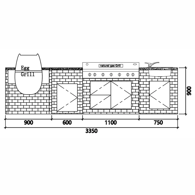FOODLINE Compact Outdoor Kitchen Cabinet Small Size Weatherproof BBQ Cooking Station For Balcony And Tiny Courtyard
