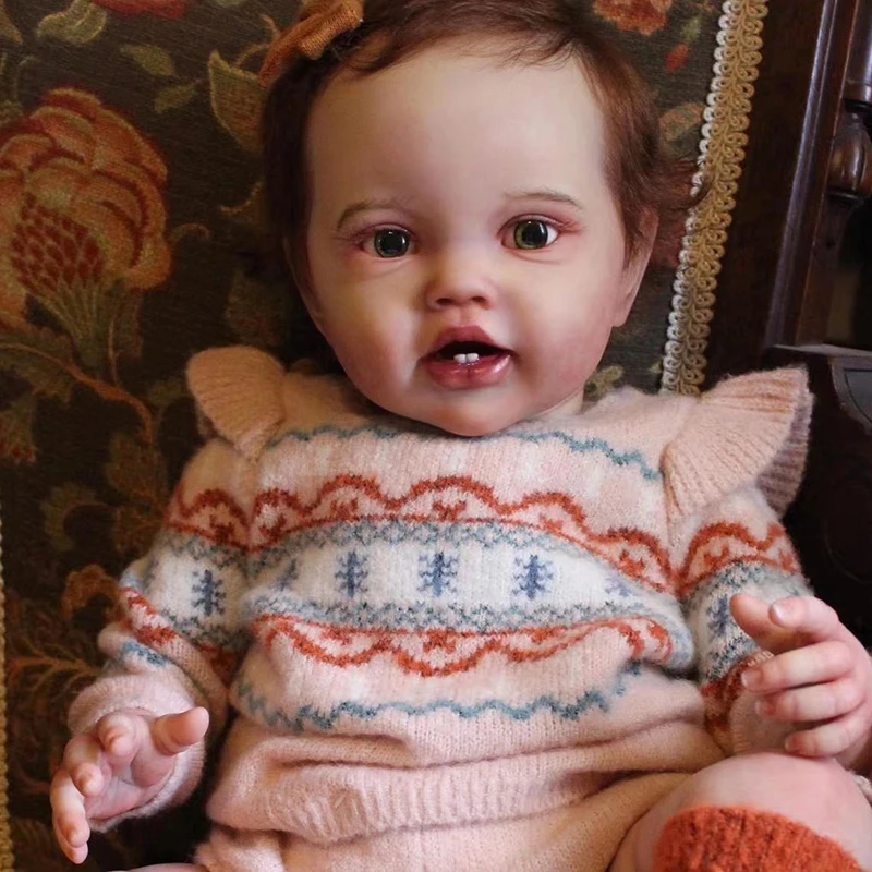 

24Inch Huge Baby Toddler Reborn Lottie Princess Girl Realistic Doll Unfinished Doll Parts included Cloth body and Eyes