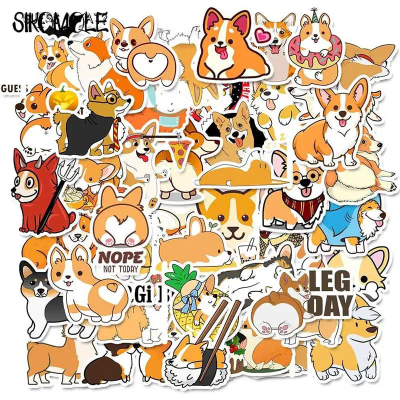 

10/30/50PCS Cartoon Welsh Corgi Pembroke Stickers Cute Animals Dog DIY Moto Car Suitcase Laptop Skateboard Graffiti Sticker F5