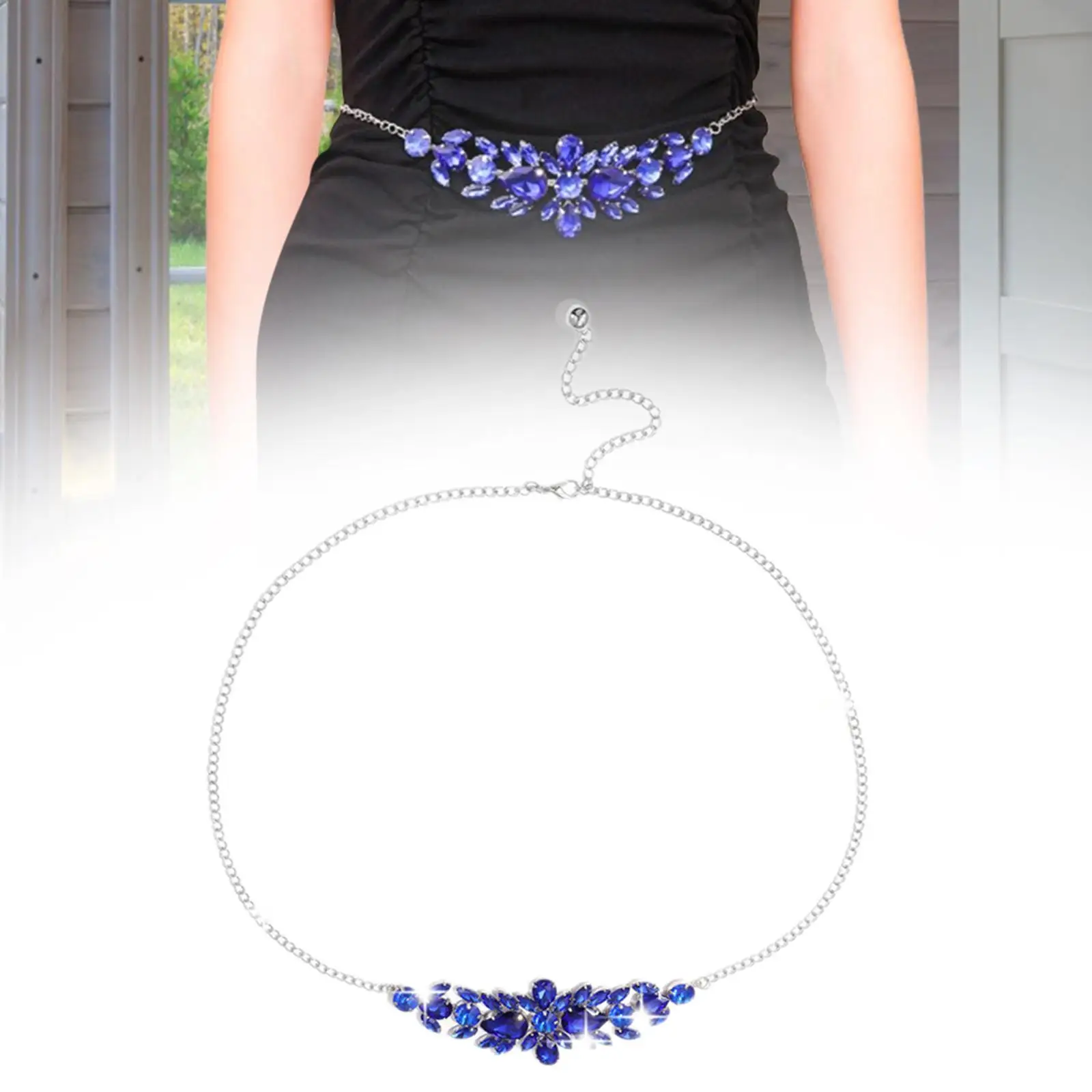 النساء الخصر حزام على شكل سلسلة السراويل حزام على شكل سلسلة الزخرفية المعادن قابل للتعديل موضة مجوهرات للجسم للملابس فستان الجينز تنورة #4