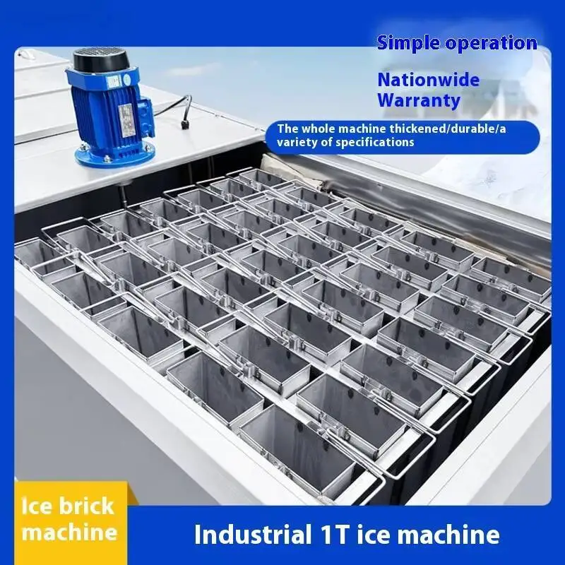 

Cooling Large Ice Brick Machine Large Ice Maker With Warm Ice Cubes Electrical Appliance 1 Ton White Making Equipment Workshop