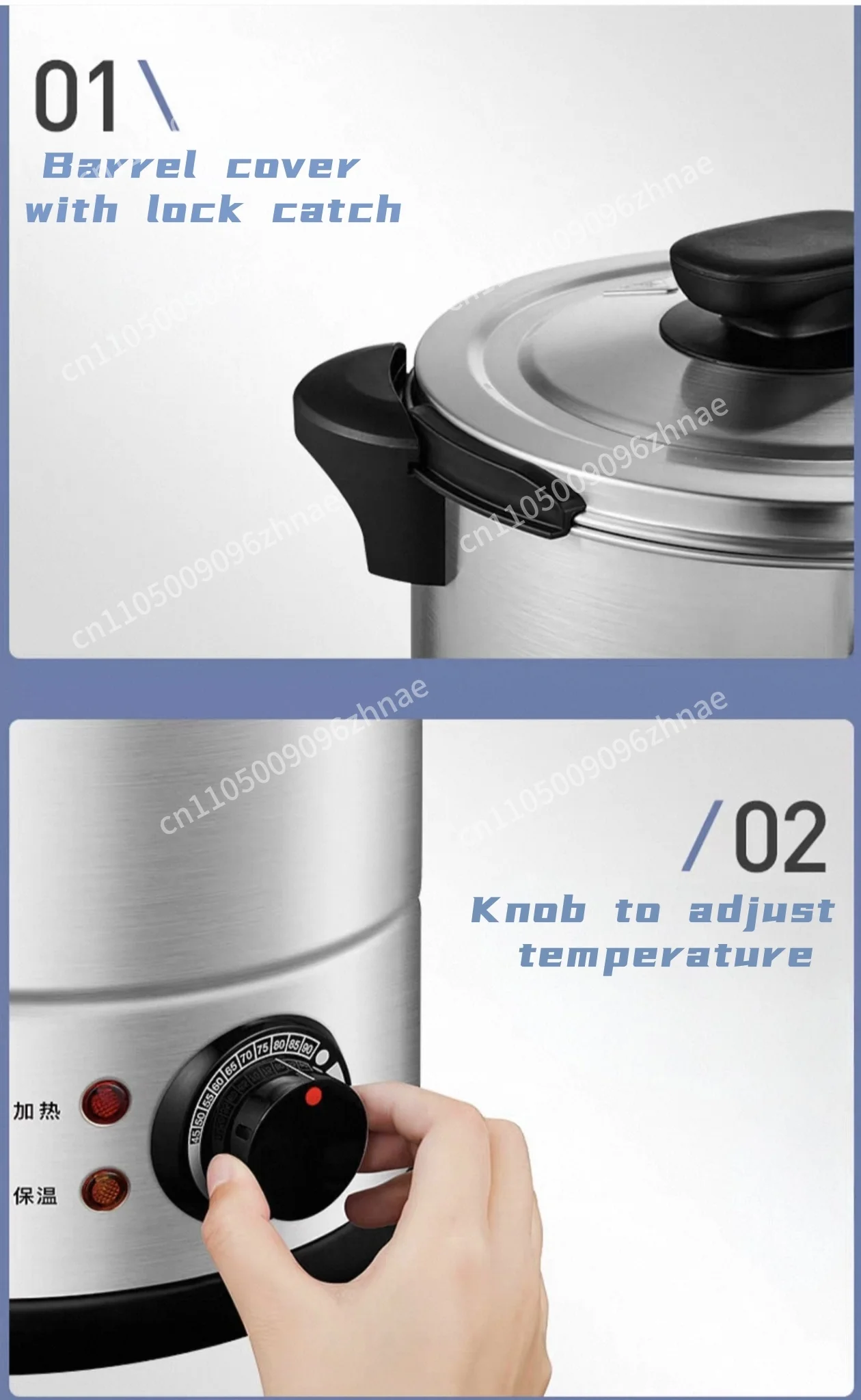 New 304 stainless steel constant temperature insulation bucket for beekeeping, with temperature control level tube, 220V