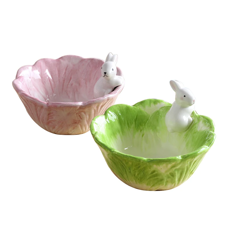 Creative Tableware Cartoon Rabbit Bowls Cute Instant Noodles Bowls Ceramic Bowls Household Dishes Dishes Dinner Bowls Tableware