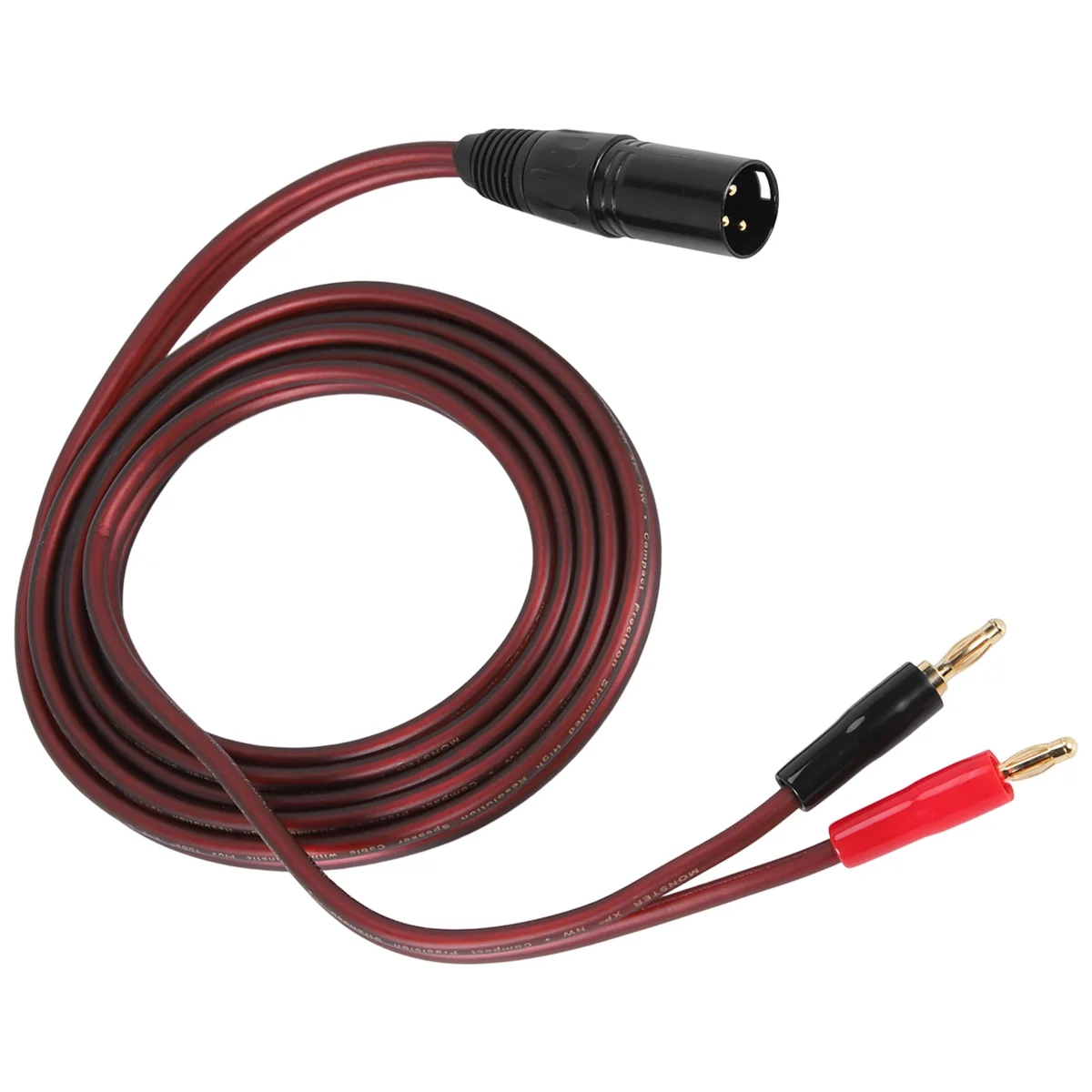 AB53 XLR to Banana Speaker Cable,XLR 3 Pin Male to Dual Banana Plugs Audio Cable, Gold-Plated 4mm Plug to XLR3 Pro HiFi