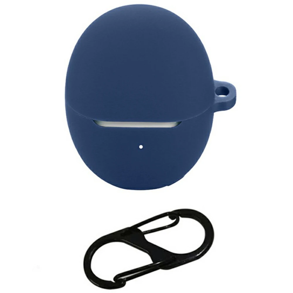 For Honor Tiinlab S7 Bluetooth-compatible Earbuds Case with Anti Lost Buckle Silicone Protective Cover - Dark Blue