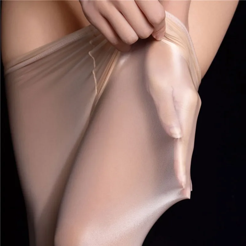 NEW Women Smooth Satin Oil Glossy Pantyhose Hot Thin Sexy Stockings High Elastic Open Crotch Anti-hook Tights Fitness Underwear view 6