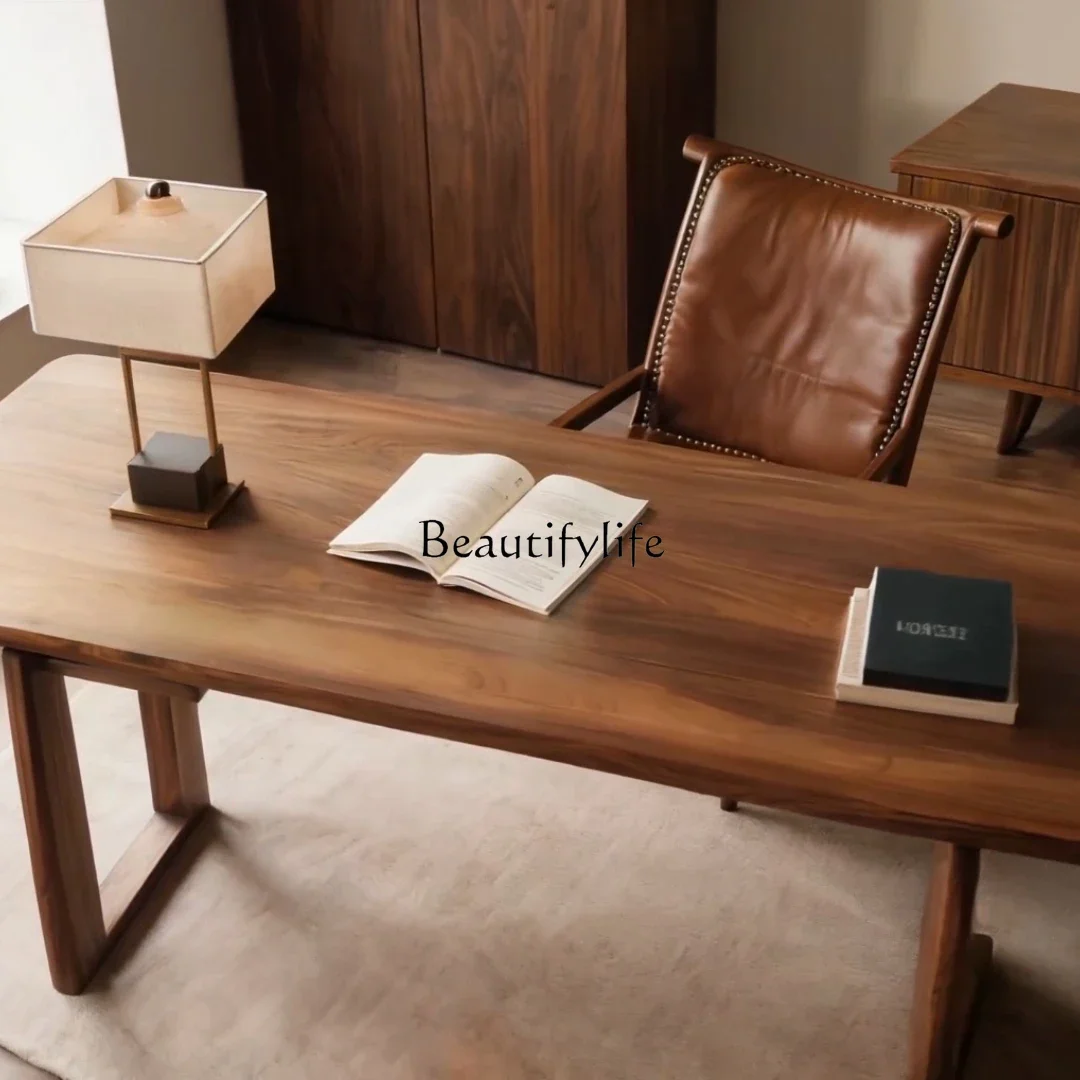 

LJYNew Chinese-style North American black walnut solid wood desk household desk