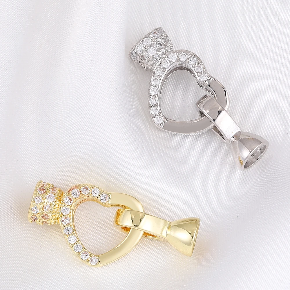 Juya 2 Teile/los 18K Überzogene Stecker Verschluss Verschluss Verschluss Verschlüsse Zubehör Für DIY Frauen Luxus Perlen Perlen Schmuck Machen – Detail 13