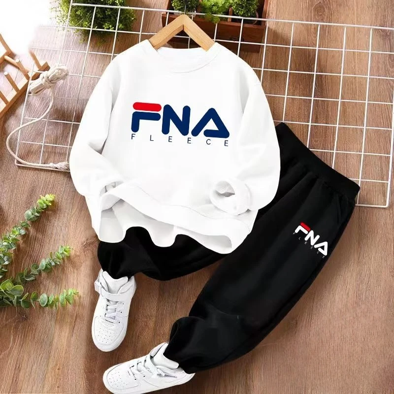 Autumn Children Boy Clothes Set Kid Girls Letter Printed Sweatshirts Pullover Top And Pants Suit Baby Long Sleeve Tracksuits