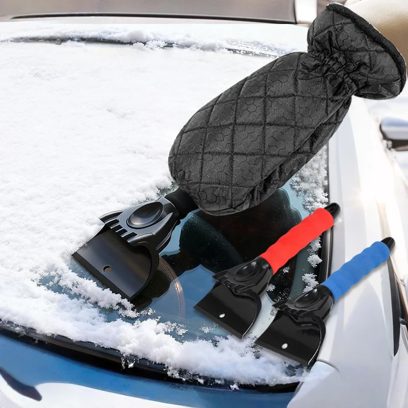 

﻿portable Car Snow Shovel With Warm Glove Winter Car Windshield Snow Scraper Removes Tool Frost Auto Cleaning Accessories