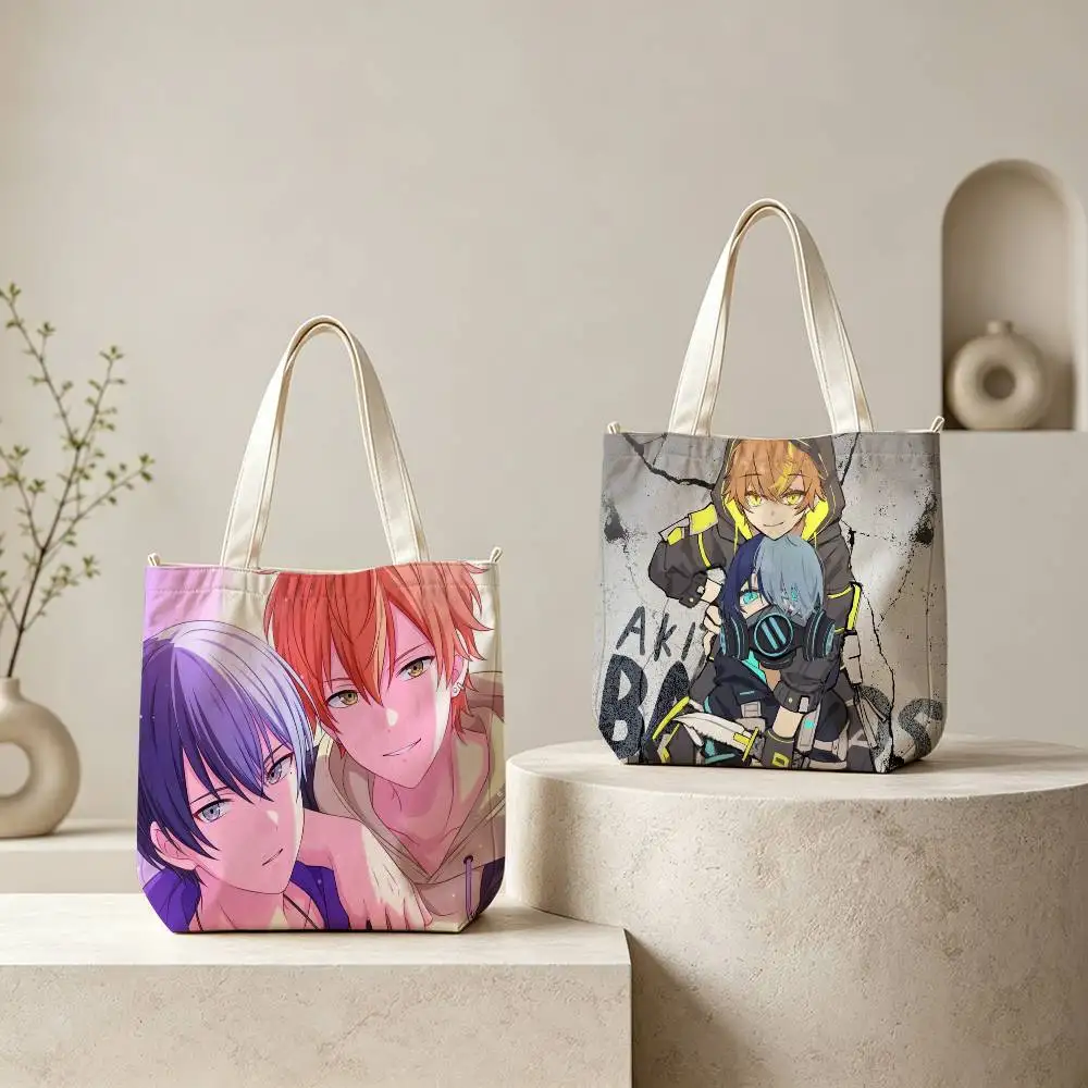 A-Akitoya Akito T-Toya Tote Bag for Women Reusable Shopping Tote Bag Zippered Shoulder Bags Print