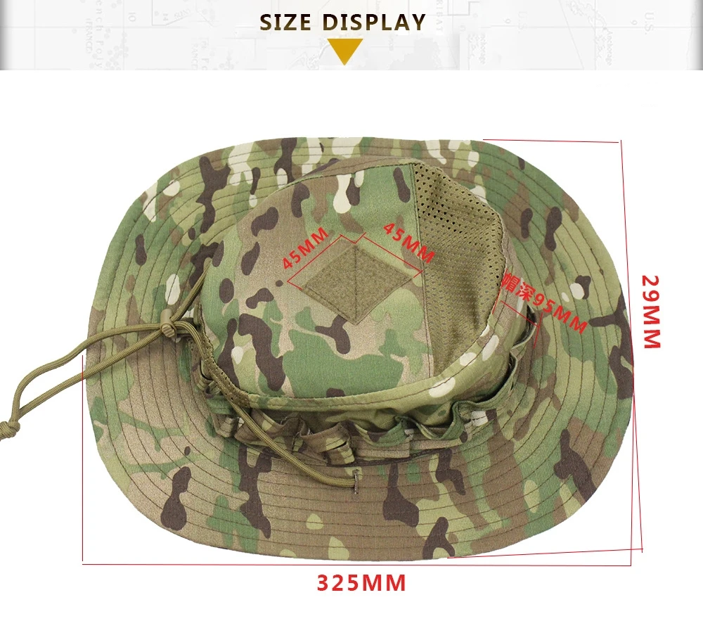 Boonie-Sombrero táctico Multicam de camuflaje, gorra militar de combate, caza, pesca al aire libre, senderismo, Camping, deportes, verano, 2,0