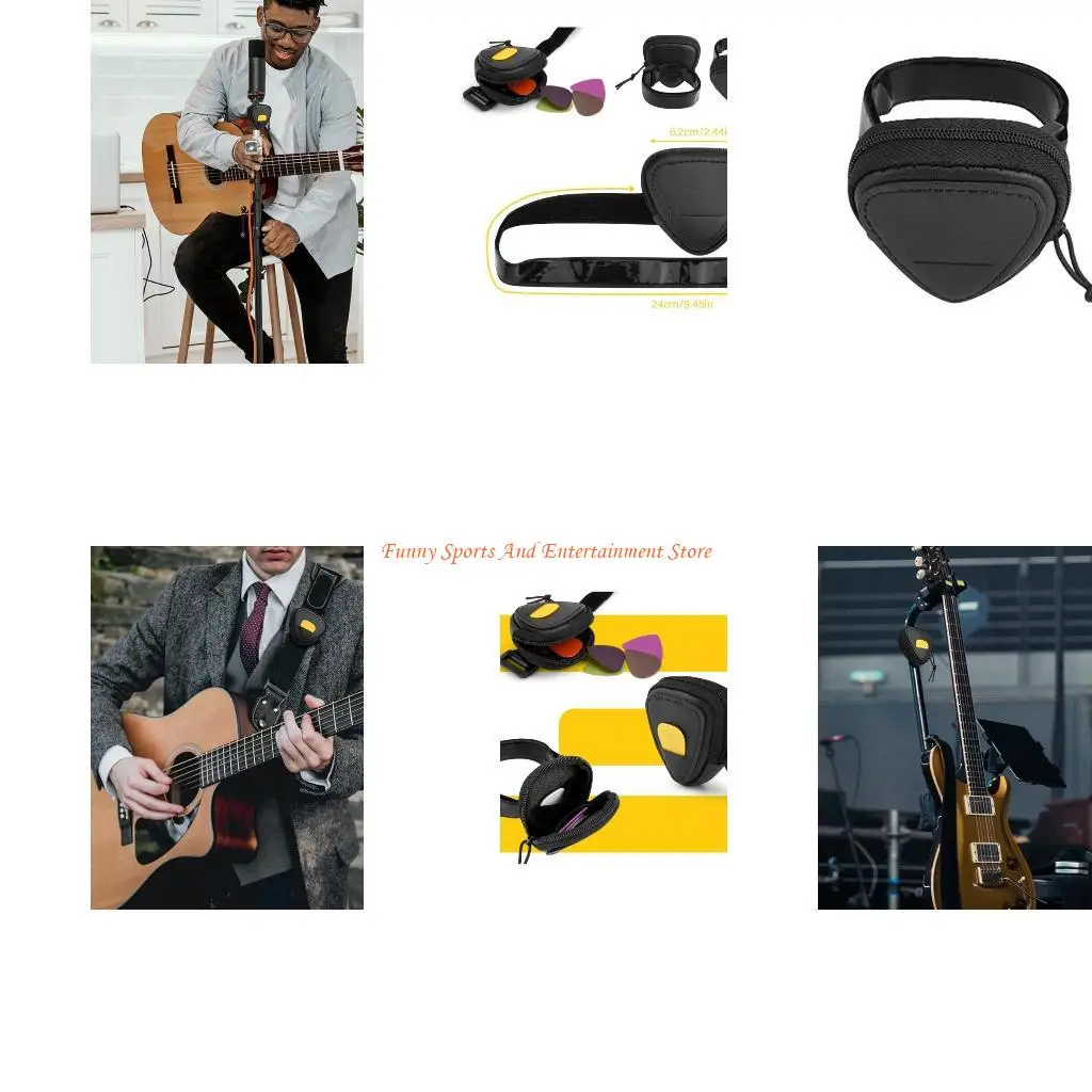 

C4DE Multiprose Guitar Pick Pucch Puck Guitar Pick Holder Pick Практическая выбора сумки для хранения защиты