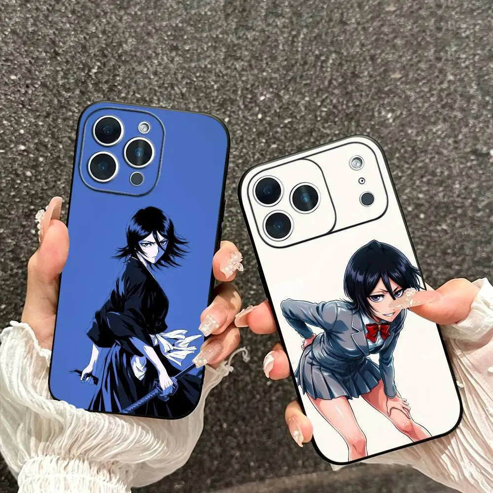 B-Bleachs K-Kurosaki-i Rukia  Phone Case For iPhone 17, 16,15,14,13,12,11 Plus,Pro Max, Others Soft Black Cover
