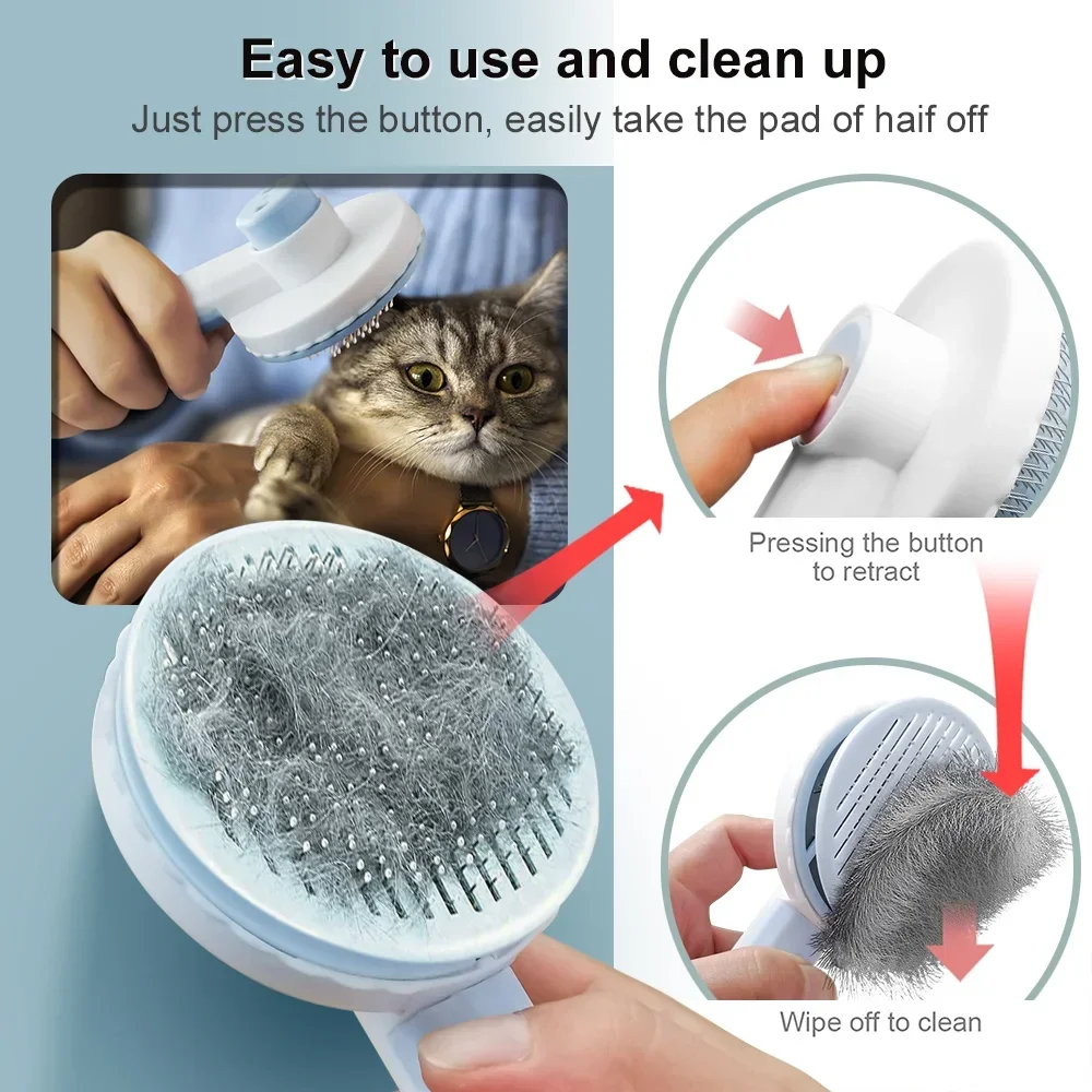 Cat Hair Brush Claw Shape Self Clean Pet Grooming Tool Short Massager Scraper Remover Dogs Hair Shedding Comb Kitten Accessories