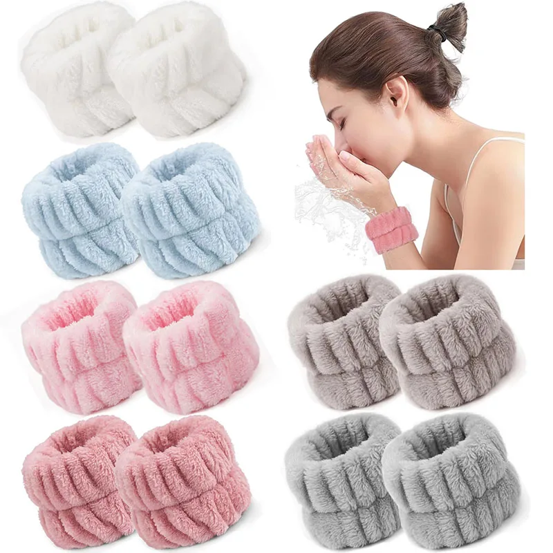 

1/2/3PCS Wash Face Headbands For Women Coral Fleece Hair Bands Cuff Waterproof Bands Absorbent Wristbands Head Band