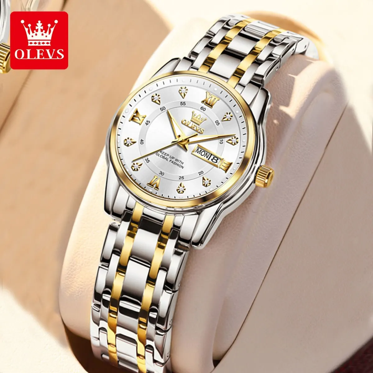 OLEVS Brand Luxury Watch for Women Gold Stainless Steel Waterproof Diamond Elegant Bracelet Ladies Original Quartz Wrist Watches