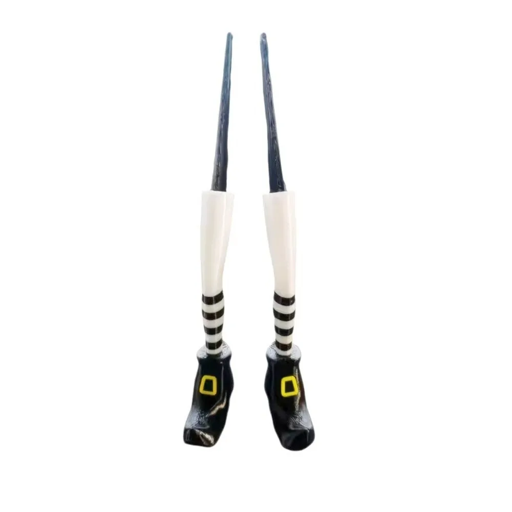 3D Printed Witch Boot Garden Decor Stake Durable Plastic Striped Design Halloween Flower Pot Ornament Outdoor Use Vintage Style