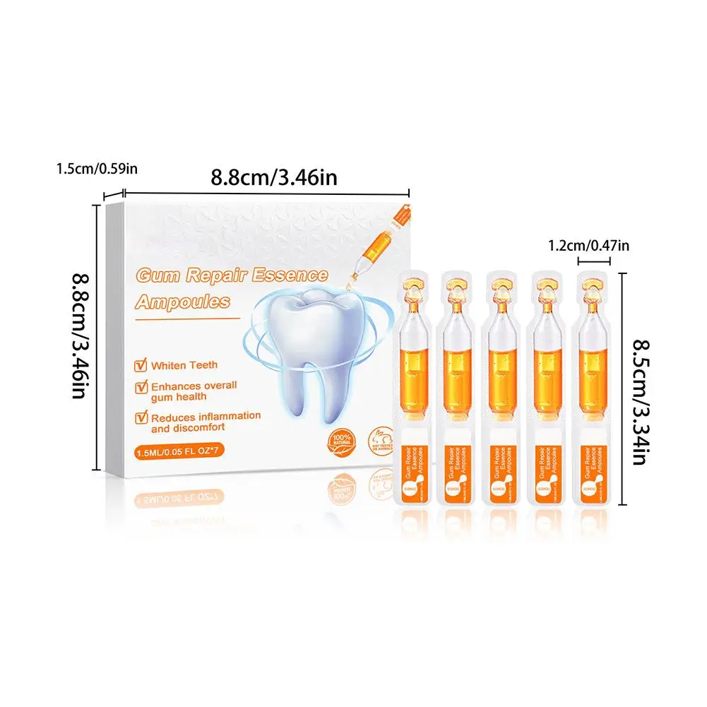 Ampollas de tratamiento de reparación de encías, esencia de cuidado bucal, limpieza de aliento, dolor de muelas, elimina la hinchazón de las encías