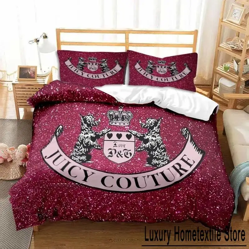 

New 3D Juicy Couture All Season Twin Bedding Set 3 Piece Comforter Set Bed Duvet Cover Double King Comforter Cover Home Textiles