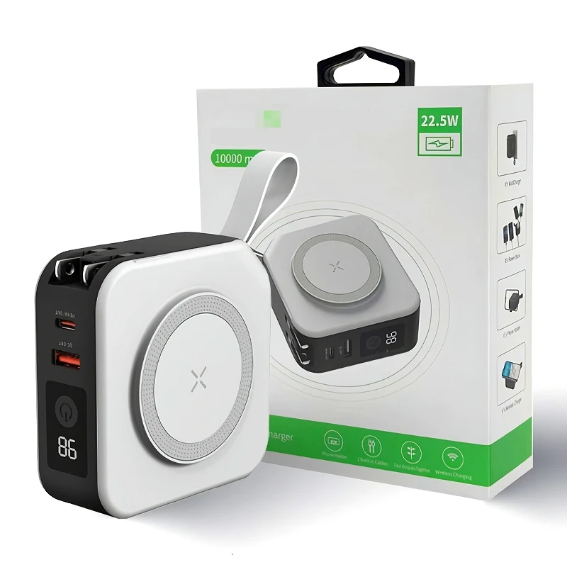 

magsafe portable power banks Mobile external battery fast wireless charger with cable foldable plug eu baseus bateria