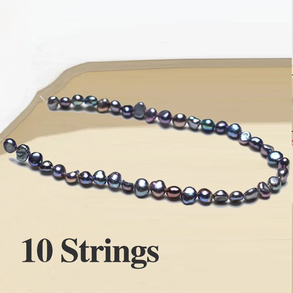 10 Strings Natural Freshwater Black Pearl Beads 4-4.5mm Pearl Loose Spacer Beaded for Making DIY Jewerly Necklace Bracelet ﻿18CM