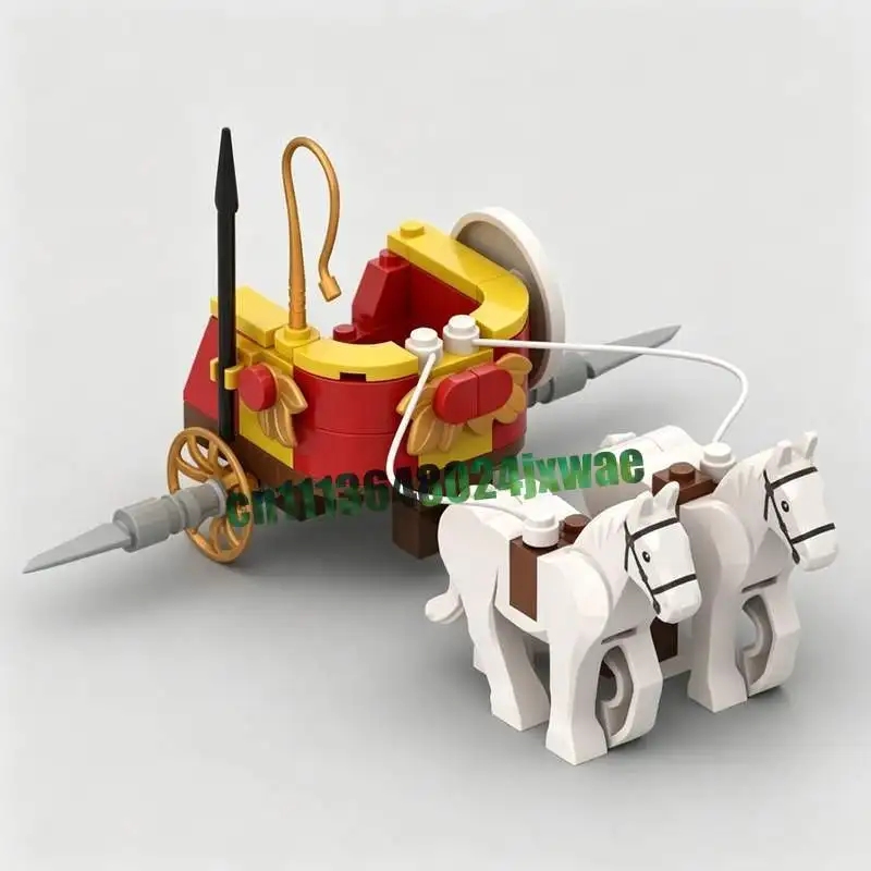 77-teiliges Römisches Streitwagen-MOC-Modell, Individuelles Puzzle, DIY-Bausatz, Historische Sammlung, Lehrreiches Kreatives Geschenk