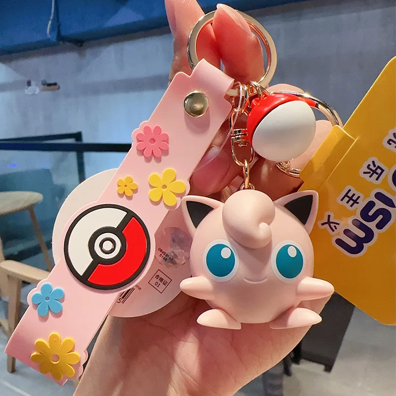 البوكيمون الأصلي المفاتيح قلادة دمية Cubone بيكاتشو Gengar غص Jigglypuff ميميك دمية لطيف لعبة مجسمة حقيبة كيرينغ هدية