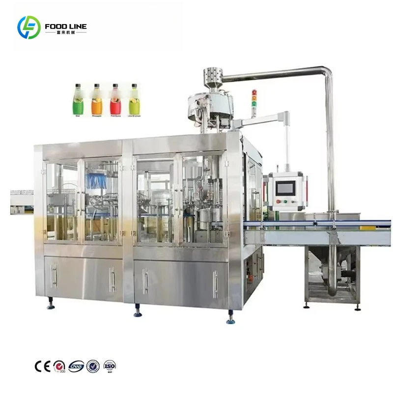 Customized Sugarcane Juicer Orange Juice Glass Bottle Filling Sealing Machine Juice Production Full Line Filling Machine