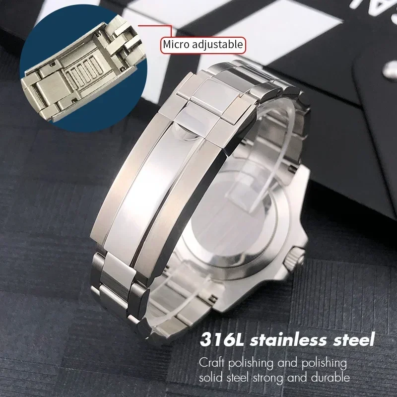 21mm 20mmPerpetual Submariner Seiko NH35 cinturino per orologio da polso cinturino in acciaio inossidabile massiccio per Rolex Daytona Oyster