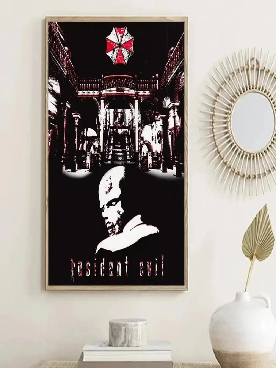 Resident Evil Game Poster  Classic Movie Canvas Painting HD Print Wall Art for Gaming Room Decoration  Gift