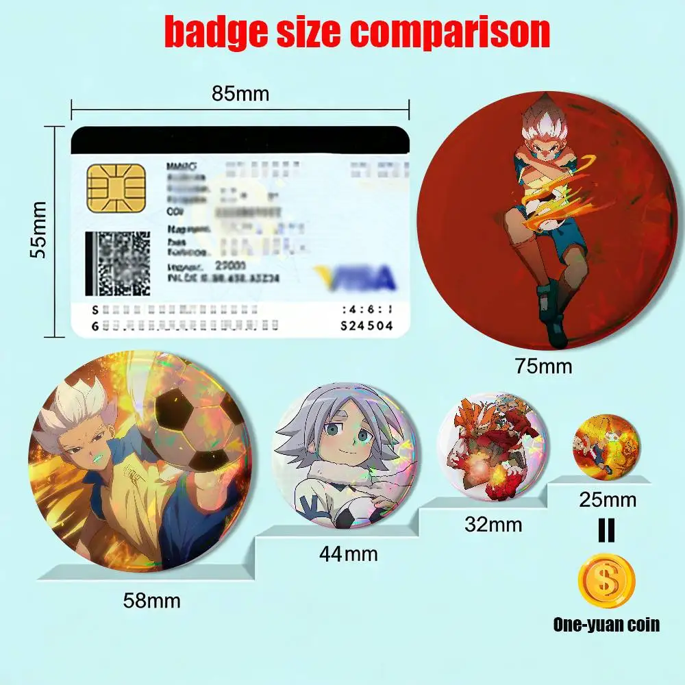 Fubuki Shirou Inazuma Eleven Round Exquisite Badge Brooches Creative Pins For Clothes Hat Backpack Gift Accessories