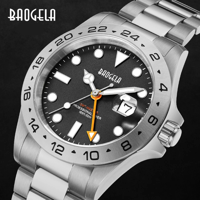 BAOGELA Men Luxury Watch 304 Stainless Steel Swiss Movement Luminous Dial 50Bar Ashion Business Relogio Masculino Wristwatch