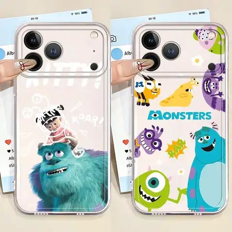 Soft Cover Case for Apple iPhone 16e 15 14 16 Plus 17 Air 13 12 11 Pro Max XR 7 8 SE XS Disney Monsters Inc