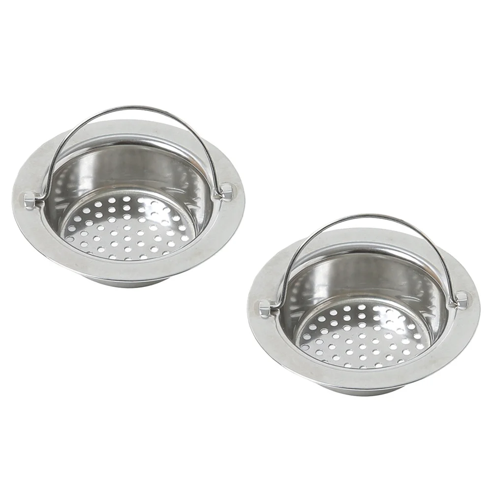2 قطعة باليد بالوعة المطبخ استنزاف تصفية الفولاذ المقاوم للصدأ مكافحة انسداد واسعة حافة مصفاة مرشح شبكي للتخلص من القمامة الغسيل #5