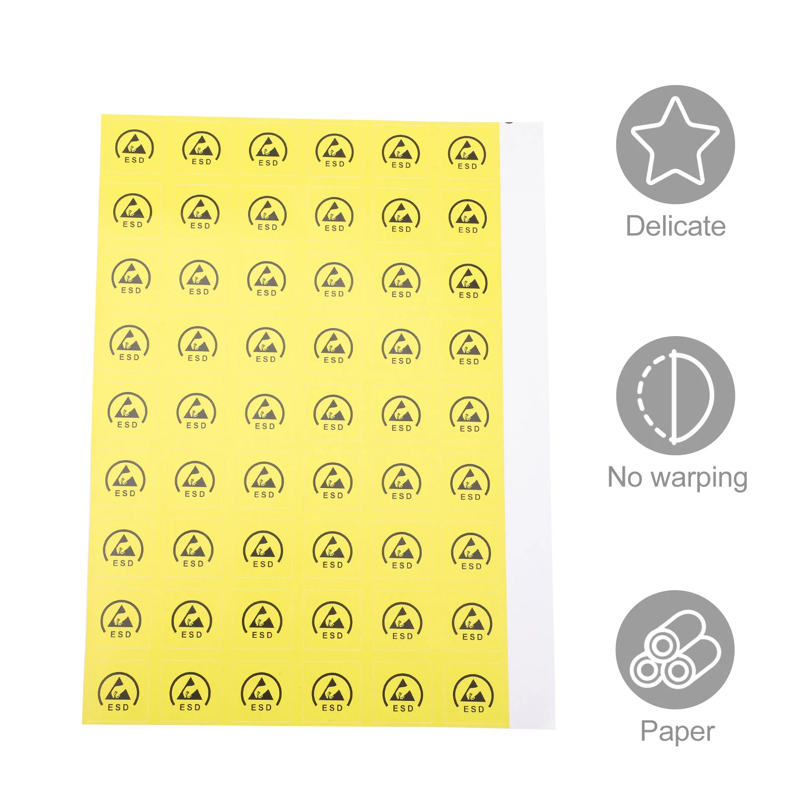 200 Pcs Nail Stickers Static Electrostatic Mechanical Anti-static Label Warning Caution Yellow Safety Decals