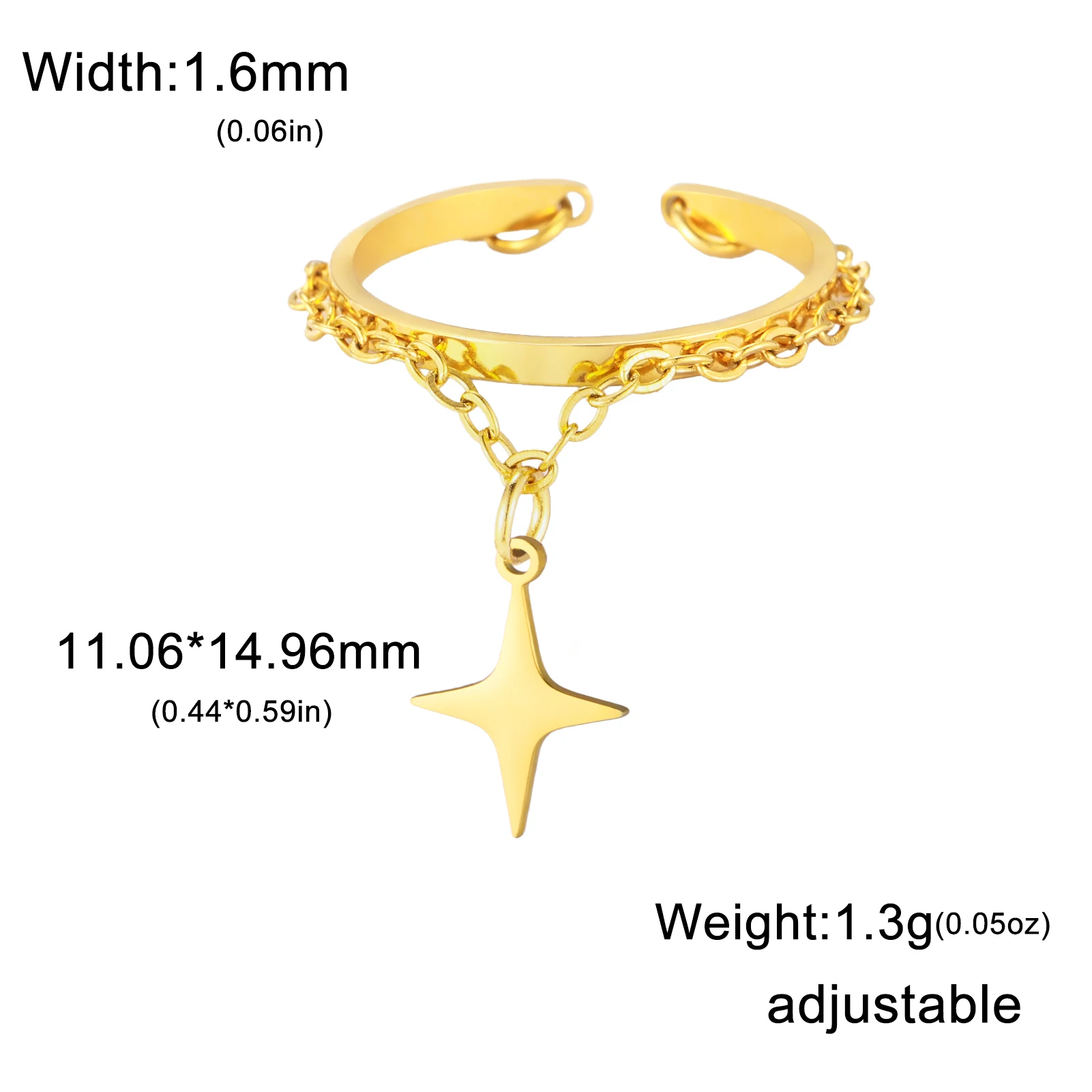Couple's Open Ring with Heart Zircon Charm